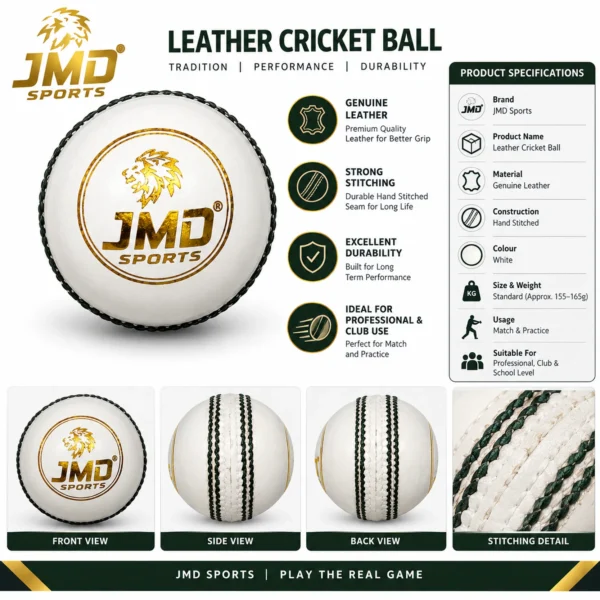 ChatGPT Image Sep 29, 2026, 05_57_36 PM JMD White Leather Cricket Ball pack of 6 ball