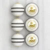 Upright Cricket Balls on Textured Foam JMD White Leather Cricket Ball pack of 6 ball